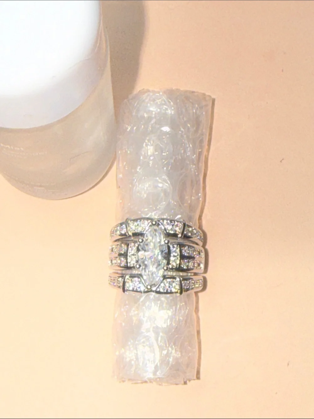 GRA CERTIFIED MOISSANITE DIAMOND Marquise 4CT Bridal Ring baked in Silver